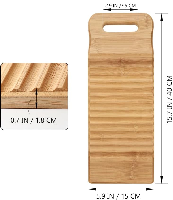 BESTYASH Nanzhu Laundry Board - Eco-Friendly Bamboo Washboard for Hand Washing Clothes Portable and Lightweight Design Ideal for Travel and Camping Non-Slip Surface 15.75X5.91X0.71 Inches - Image 2